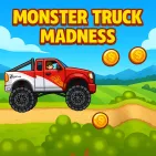 Monster Truck Madness is an exciting off-road driving game where you will control giant trucks to overcome a series of harsh challenges. It's always possible to flip the car over on the rough roads, steep hills, and deep holes. This makes every trip a test of skill and dexterity.