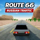 Route 66 Russian Traffic is a high-speed arcade driving game that takes players on a journey conquering an endless highway amidst a vast desert landscape.